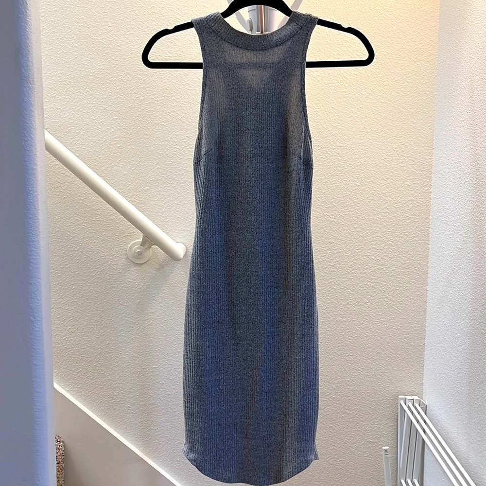 Bodycon ribbed grey dress